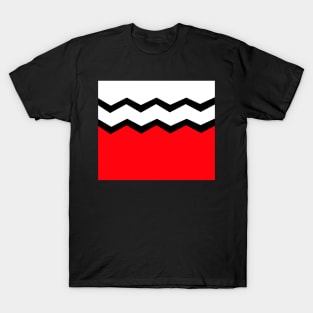 Abstract zigzag - red, black and white. T-Shirt